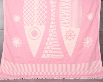 Monogrammed Beach Towel, Personalized Bath Towel, Pink Towel, Fish Towel, Patterned Towel, 38x69 Inches Yoga Mat Towel, Sarong Towel,