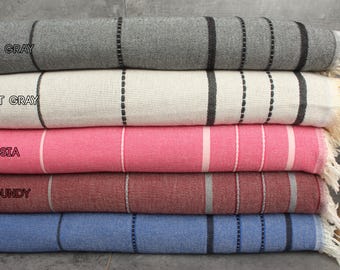 Large Towel, Sofa Blanket, Geometric Bedcover, 82x99 Inches Shower Curtain, Decorative Blanket, Organic Bedspread, Oversize Bedspread,