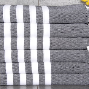 Turkish Towels Beach, Personalized Towel, Black Towel, Striped Towel, 40x71 Inches Bridesmaid Gift, Turkey Towel, Bathroom Towel,