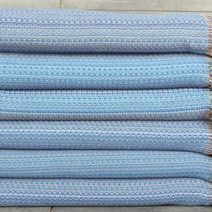 87x89 Inches Parliament Blue Cotton Throw, Custom Blanket, Colorful Diamond Throw, Decorative Blanket, Turkish Blanket, Bedspread Quenn,