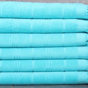 Custom Kitchen Towel, Custom Tea Towel, Dark Mint Towel, Striped Towel, Terry Towel, 18x40 Inches Personalized Gifts, Guest Towel,