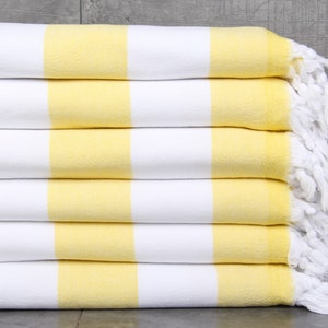Bridesmaid Gifts, Personalized Gift for her, Yellow Towel, Striped Towel, Terry Towel, 36x63 Inches Personalized Wedding Gift, Gym Towel,