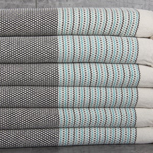 Personalized Beach Towel, Personalized Gift for him, Black-Turquoise Towel, Striped Towel, 40x63 Inches Beach Towel Bulk, Wedding Towel,