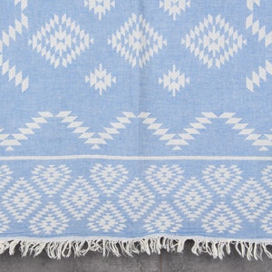 Personalized Turkish Hand Towel, Monogrammed Kitchen Towel, Blue Towel, Kilim Towel, 18x40 Inches Personalized Gifts, Travel Towel,