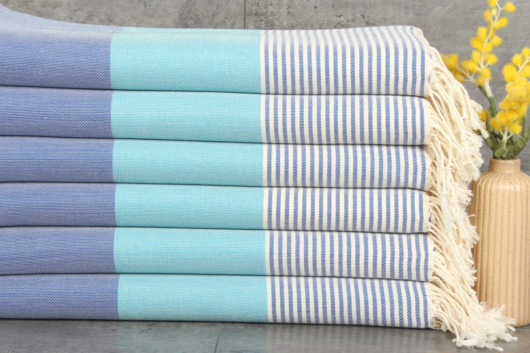 Embroidered Beach Towel, Custom Beach Towel, Turquoisesax Blue Towel