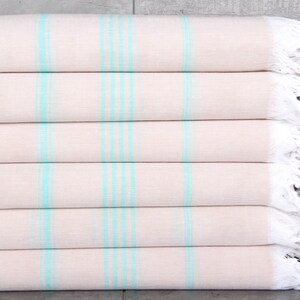 Toalla de playa personalizada, toalla de playa con monograma, toalla beige-verde petróleo, toalla a rayas, toallas de piscina de 40 x 71 pulgadas, toalla tipo bufanda, toalla tipo pareo,