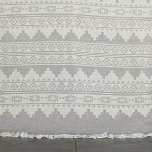 Personalized Blanket, Bridesmaid Gifts, Kilim Throw, 56x85 Inches Gray Cotton Throw, Wedding Favors, Couch Throw Blanket,