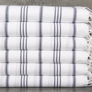 Hand Towel, Turkish Hand Towel, Navy Striped Washcloth, 24x36 Inches Monogrammed Towel, Organic Towel, Small Bath Peshkir,