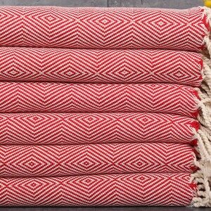 Turkish Towel Beach, Bridesmaid Gifts, Red Towel, Diamond Towel, 40x74 Inches Bachelor/Bachelorette Party Favors, Bathroom Towel,