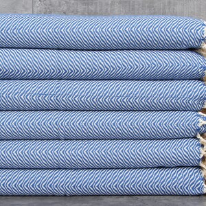 Hand Towel, Kitchen Towel, Chevron Sax Blue Towel, 20x40 Inches Personalized Gifts, Travel Washcloth, Holiday Washcloth, Guest Washcloth,