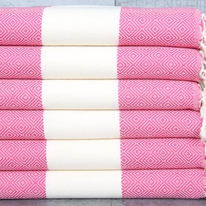 Wedding Gift Towels, Turkish Tea Towels, Fuchsia Washcloth, Diamond Peshkir, 20x38 Inches Embroidered Towel, Dish Towel,