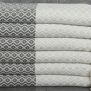 40x71 Inches Light Gray-Dark Gray Cotton Towel, Bachelorette Party Gifts, Personalized Turkish Towel, Personalized Gift, Memorial Gift,