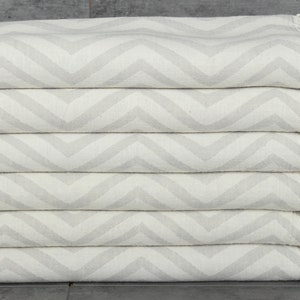 24x40 Inches Light Gray Cotton Hand Towel, Zigzag Design Tea Towel, Turkish Towel Hand Towel, Personalized Kitchen Towel, Hand Size Towels,