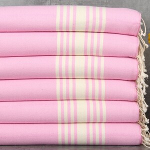 Organic Beach Towel, Turkish Bath Towel, Striped Pink Towel, 36x63 Inches Bridesmaid Towel Gift, Organic Peshtemal, Bridesmaid Towel,