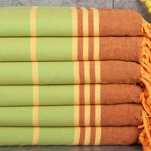 Embroidered Beach Towel, Turkish Towels Beach, Burgundy-Green Towel, Striped Towel, 36x71 Inches Custom Name Towel, Home Decor Towel,