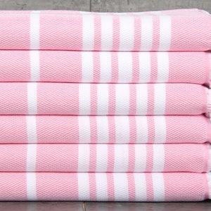 Personalized Hand Towel, New Home Tea Towel, Pink Towel, Striped Towel, 20x40 Inches Turkish Towel, Wholesale Towel, Guest Towel,