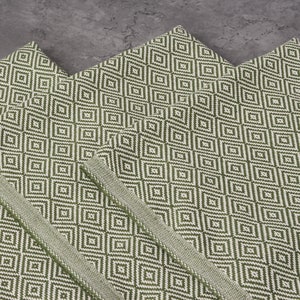 Handwoven Dish Towel, Monogram Tea Towel, Khaki Green Towel, Diamond Towel, 20x36 Inches Gift For Him, Turkey Towel, Gift Towel, image 6