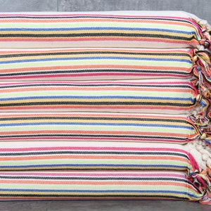 Turkish Bath Towel, Bath Towel, Striped Peshtemal, 38x71 Inches Personalized Gifts, Wedding Towel, Rainbow Peshtemal, Tablecloth Peshtemal,