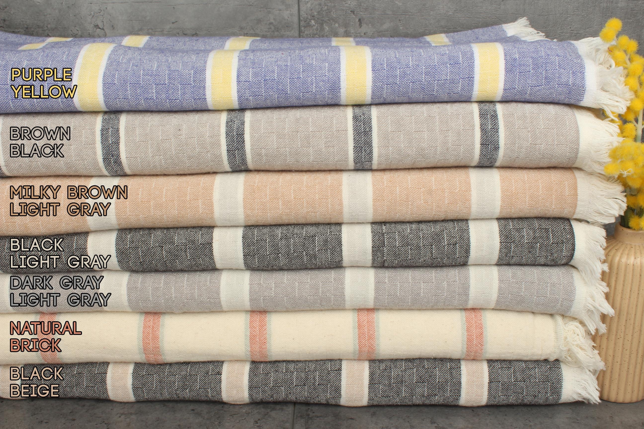 83"x95" Cotton Throw, Woven Blanket, Custom Blanket, Custom Wedding Gifts, Striped Throw, Couch Cover, Wedding Gift,