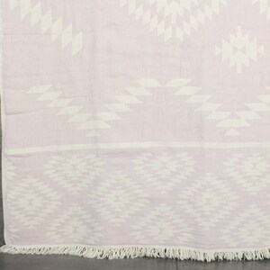 Decorative Blanket, Monogram Blanket, 56x83 Inches Lilac Cotton Blanket, Kilim Blanket, Bridal Shower Gift, Bridesmaid Gift,