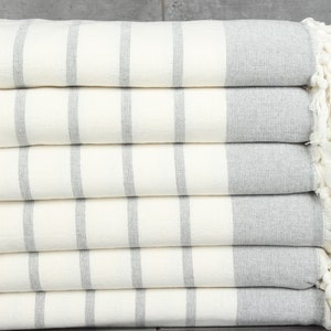 Home Decor Gifts, Bridal Shower Gifts, Personalized Gift, 39x67 Inches Gray Cotton Towel, Best Friend Gift, Turkish Towel Monogram,