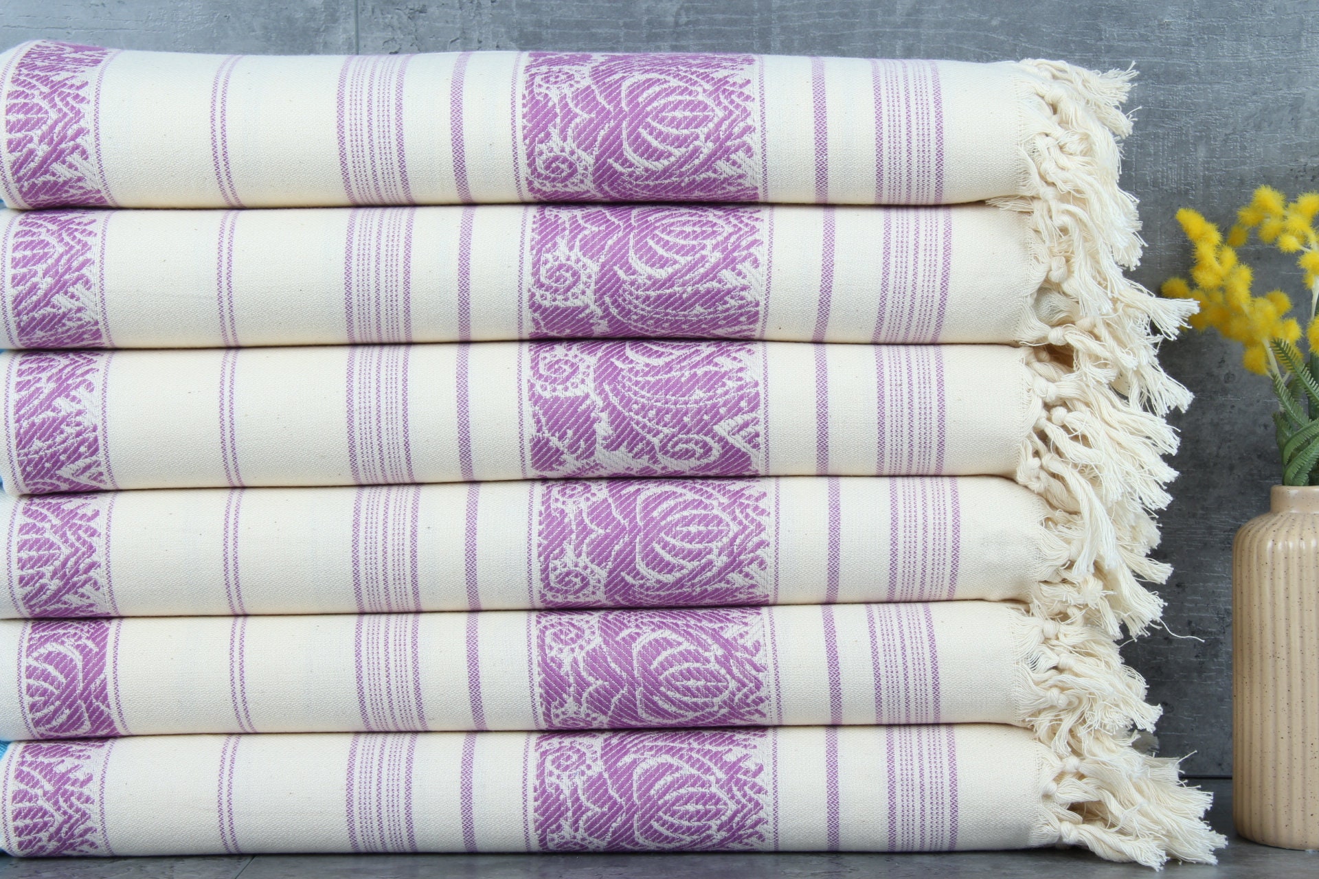 Turkish Towel, Wedding Gift Towels, Scorpion Towel, Patterned Towel, Purple Towel, Print Towel, 40x66 Inches Linen Towel, Monogrammed Towel,