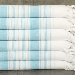 Personalized Turkish Beach Blanket,  Monogrammed Beach Blanket, Turquoise Towel, Striped Towel, 32x67 Inches Monogram Turkish Beach Towel,