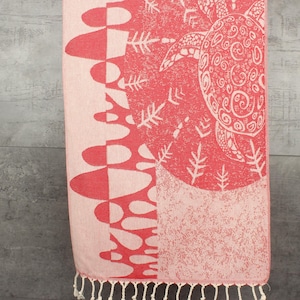 Monogram Hand Towel, Turkish Towel Hand Towel, 18&quot;x36&quot; Cotton Hand Towel, Turtle Design Dish Towel, Custom Hand Towel, Home Gift,