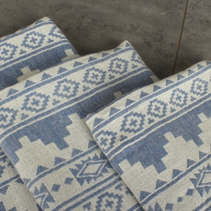 Turkish Blanket, Bedspread, Kilim Throw, 56x85 Inches Sax Blue Cotton Throw, Custom Wedding Gifts, Bachelor Bachelorette Party Favors, image 7