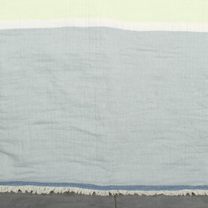 Striped Throw, Bedspread, 79x93 Inches Navy Blue-Mint Cotton Throw, Wedding Favors, Custom Beach Blanket, Throw Blanket, Shower Curtain,