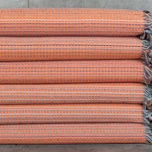 Custom Wedding Gifts, Tablecloth, 87x91 Inches Orange Cotton Throw, Geometric Throw, Housewarming Gift, Birthday Gift,