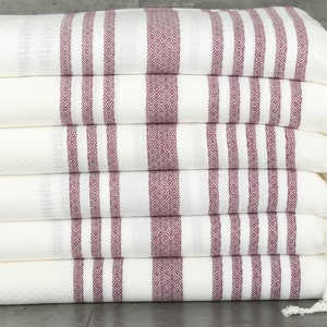 Bridesmaid Gift Towel,  Bachelorette Party, Burgundy Towel, Striped Towel, 40x71 Inches Personalized Gift, Wedding Towel, Decor Towel,