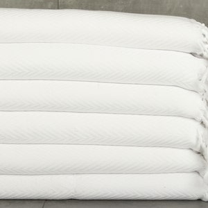 Woven Blanket, Gift Boxes, 79x95 Inches White Cotton Blanket, Chevron Blanket, Boho Throw Blankets, Tablecloth, Girl Trip Party Favor,
