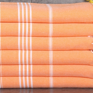 Turkish Towels Beach, Personalized Gift, Orange Towel, Striped Towel, 40x71 Inches Turkish Towel Beach Blanket, Scarf Towel,