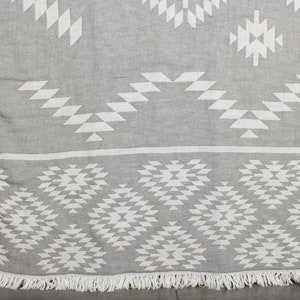 56x83 Inches Dark Gray Cotton Blanket, Bachelorette Gifts, Throw Blanket, Kilim Blanket, Woven Blanket, Personalized Gift For Him,