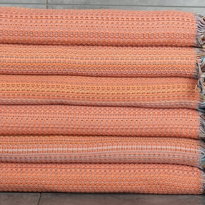 Bachelorette Party Favors, Colorful Diamond Throw, 87x89 Inches Orange Cotton Throw, Throw Blanket, Tablecloth, Personalize Gift,