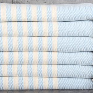 Turkish Towel, Bridesmaid Gifts, Baby Blue Towel, Striped Towel, 67x40 Inches Wedding Gifts for Couple Personalized, Hammam Towel,