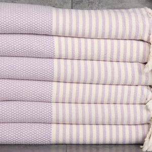 Personalized Gift for her, Personalized Towels, Lilac Towel, Striped Towel, 32x67 Inches Bridesmaid Box Towel, Bridesmaid Towel,