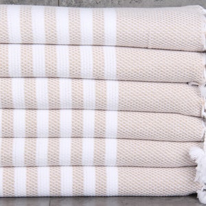 Benutzerdefiniertes türkisches Handtuch, personalisiertes Geschenk, beiges Handtuch, gestreiftes Handtuch, 67x40 Zoll besticktes Handtuch, Wohnkultur-Tuch, warmes Handtuch,
