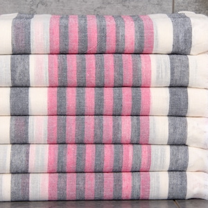 Custom Towel, Monogram Beach Towel, Pink-Black Towel, Striped Guest Towel, 40x67 Inches Personalized Gifts for Bridesmaid, Fouta Towel,