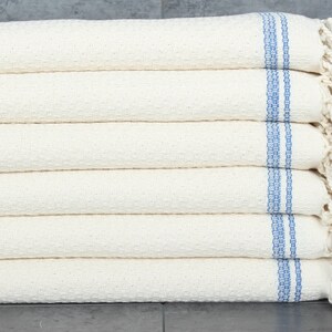 Monogrammed Hand Towel, 18x38 Inches Sax Blue Cotton Dish Towel, Turkish Hand Towel, Turkish Tea Towel, Striped Hand Towel, Gift Towel