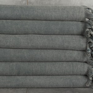 Bridal Shower Gift, Throw Blanket, Stonewashed Chevron Blanket, 69x87 Inches Gray Cotton Blanket, Bedspread, Christmas Gift,