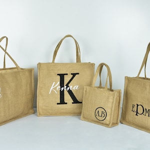 Strandtasche, personalisierte Tasche, Jutetasche, Einkaufstasche, bestickte Tasche, Brautjungfer-Tasche, Damentasche, Urlaubstasche, Sommertasche, handgemachte Tasche,