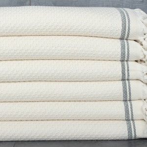 Boho Throw Blankets, Bachelorette Party Favors, 91x93 Inches Khaki Green Cotton Blanket, Wedding Favors, Striped Blanket,