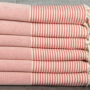 Bridesmaid Gifts, Personalized Gift Box Towel, Red Towel, Striped Towel, 36x71 Inches Wedding Shower Gifts, Holiday Towel, Xmas Gift Towel,