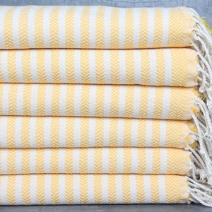 Turkish Tea Towels, Turkish Towel, Dark Yellow Dishcloth, Chevron Washcloth, 18x40 Inches Bridesmaid Gift, Decorative Washcloth,
