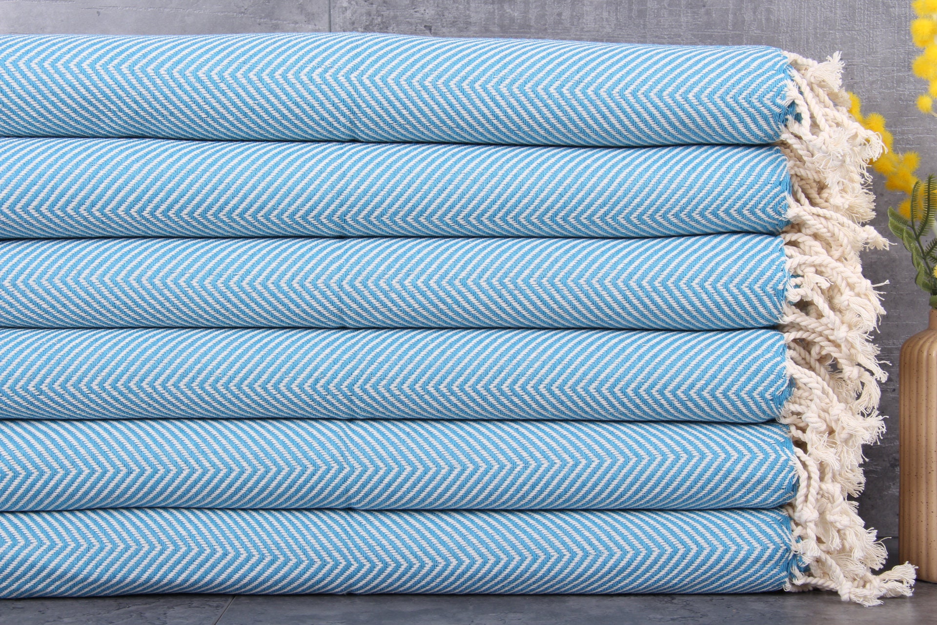 Small Towel, Face Towel, Chevron Turquoise Dishcloth, 20x40 Inches Gift For Her, Little Dishcloth, Decor Dishcloth, Decorative Washcloth,