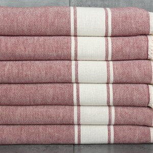 60x71 Inches Burgundy Cotton Blanket, Woven Throw Blanket, Throw Blanket, Custom Blanket, Striped Blanket, Mother Of The Groom Gift,