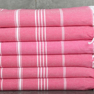 40x71 Inches Dark Fuchsia Cotton Towel, Bachelorette Gifts, Boyfriend Gift, Bridal Shower Favors, Striped Towel, Valentines Day Gift,