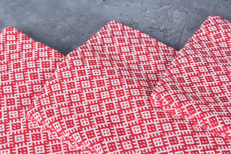 Turkish Bath Towel, Personalized Towel, Diamond Peshtemal, 40x71 Inches Turkish Towel for Beach, Red Gym Towel, Gift Peshtemal, image 6